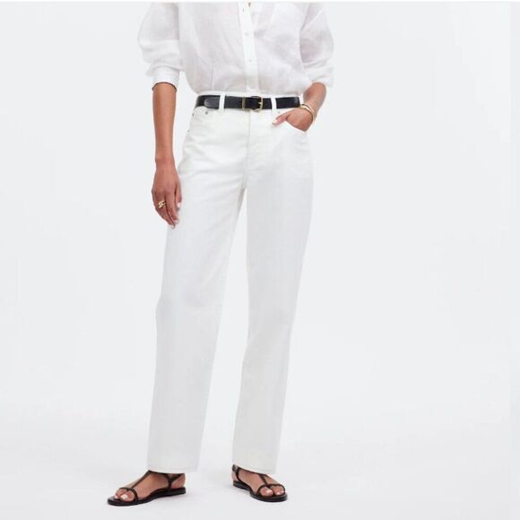 Madewell nq164 Low-Slung Straight Jeans ivory NWT size 26 - Picture 1 of 14
